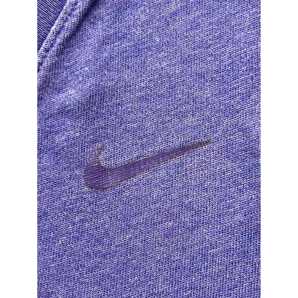 Nike Dri-FIT V-Neck T-Shirt Womens Large Purple Athletic Cut Short Sleeve Tee‎